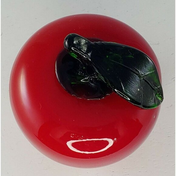 Art Glass Red Apple Fruit Fake Faux Home Decor - Picture 6 of 6